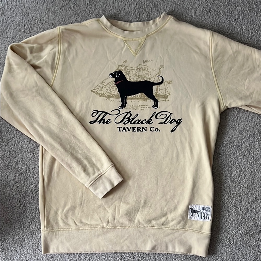 The Black Dog Cream Crewneck Sweater
